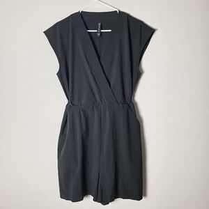 Athleta Marlow Black Sleeveless Shorts Romper | Size Medium